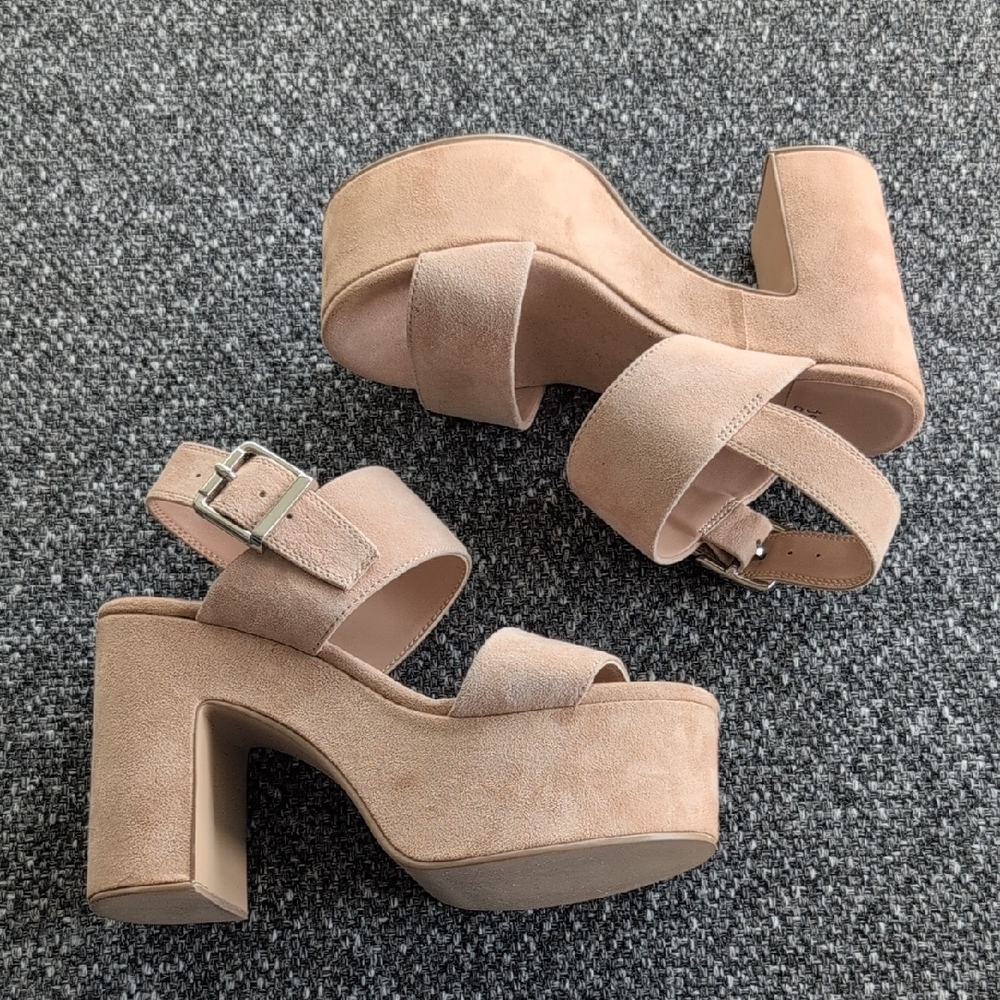 Jeffery Campbell Moody Platform Sandal In Blush Suede